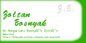 zoltan bosnyak business card